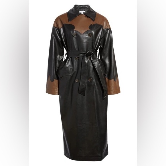 NEW Topshop Western Faux Leather Trench Coat in Size 6 -  threedaughtersproperties.com